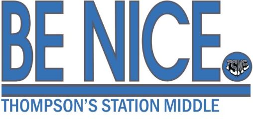 Be Nice Logo for Thompson's Station Middle School